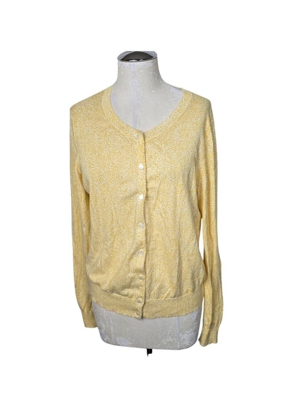 Banana Republic Yellow Lightweight Button Down Cotton Cardigan L